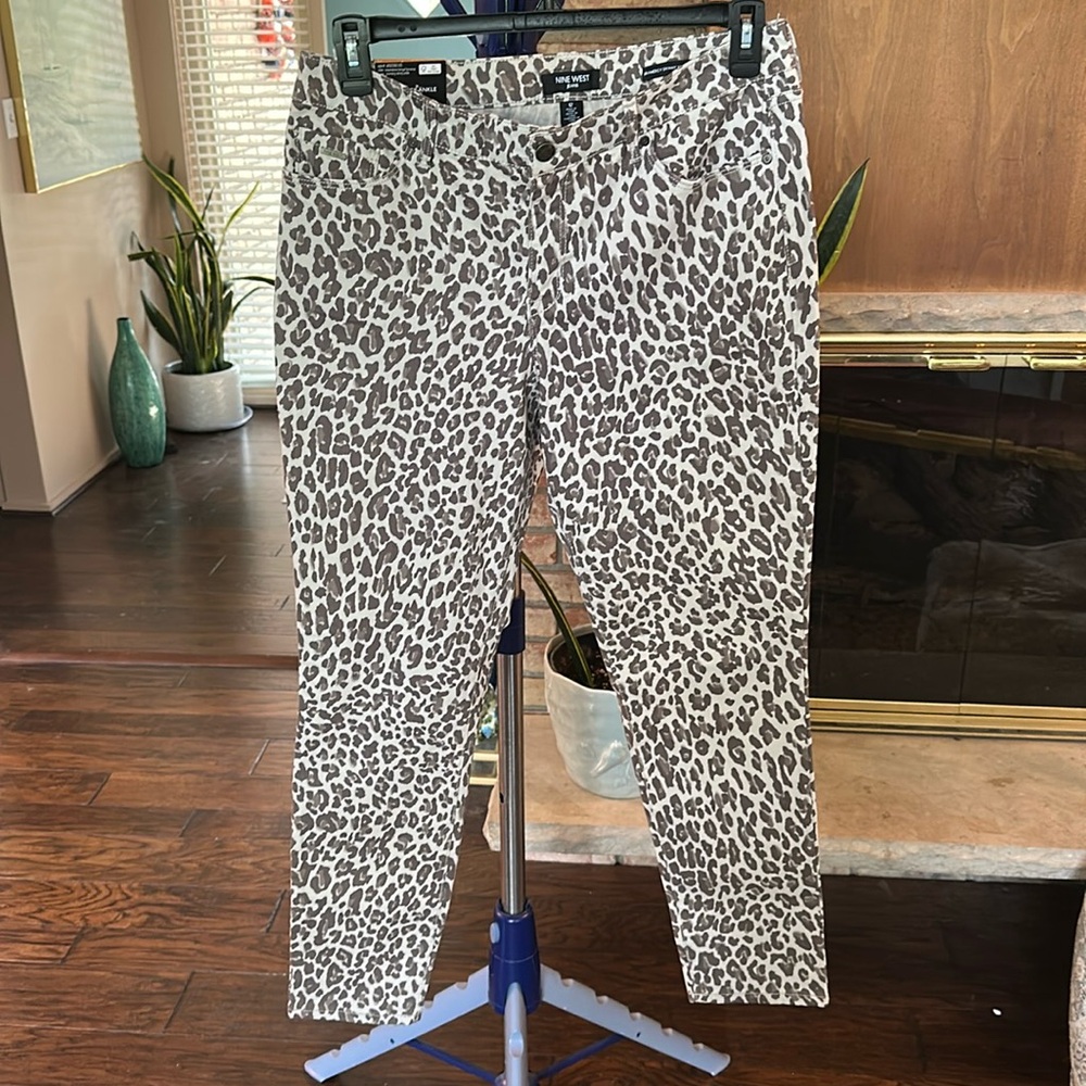 Nine West Jeans Gramercy Ankle Leopard Print- 12